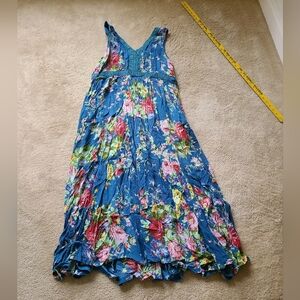 Blue Floral Tiered Maxi Dress